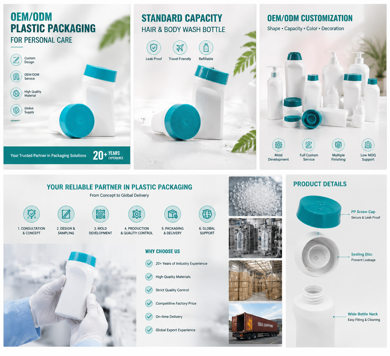 White Flip Top HDPE Bottles | Hair & Body Care Packaging