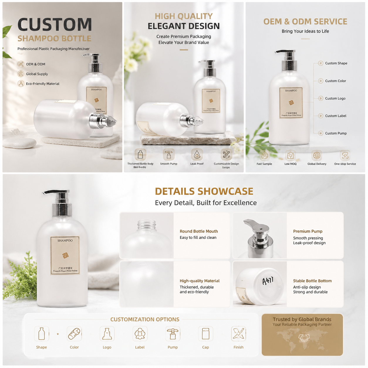 Cylindrical PET Pump Bottles with Silver Pump | Transparent Luxury Personal‑Care Containers