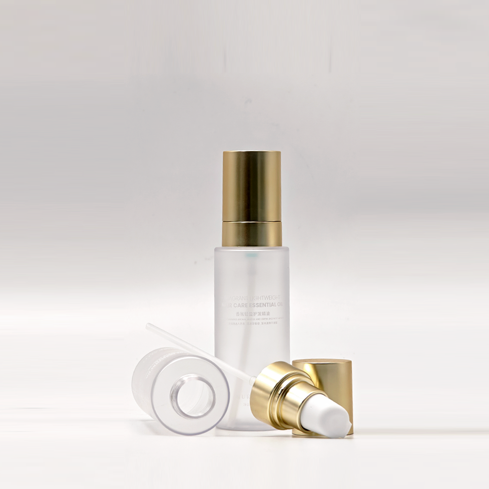 Custom Frosted Empty Plastic Bottle Gold Pump for Facial Serum - Image 4