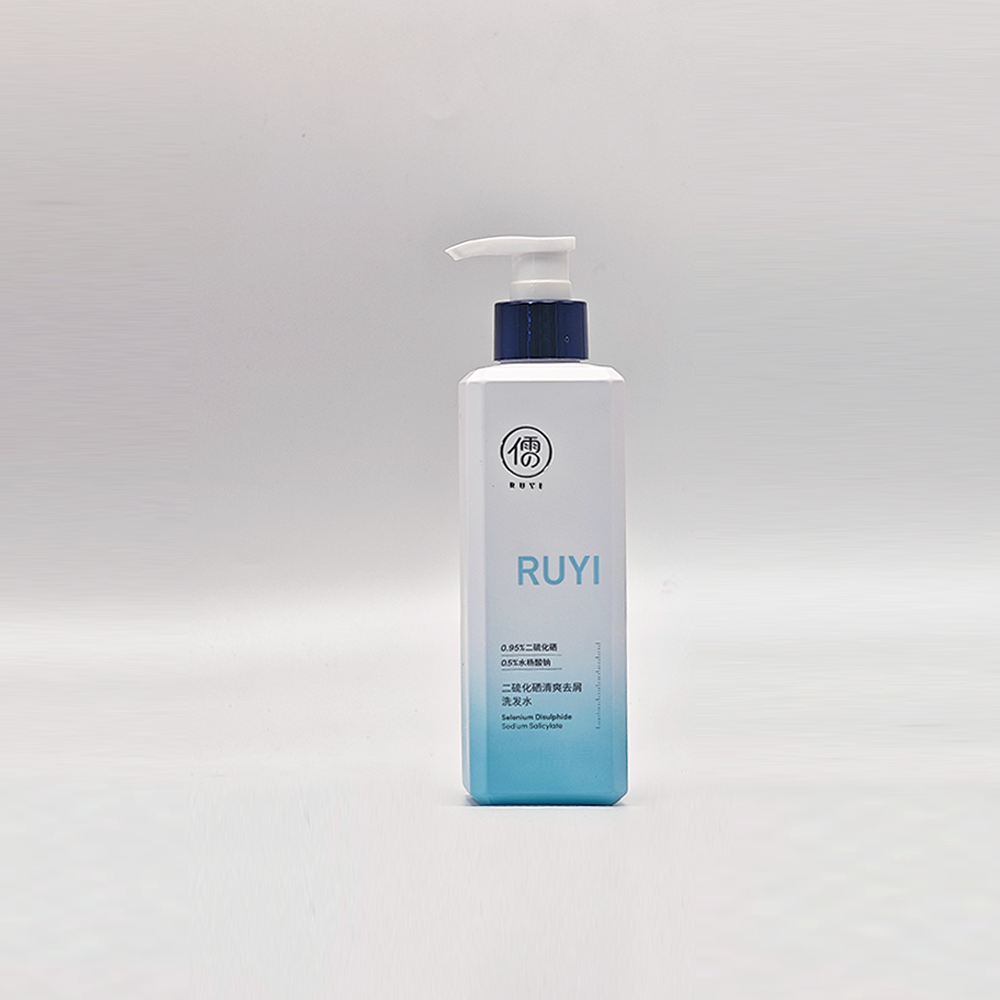 White & Light Blue Gradient Square Pump Bottles | Personal Care Packaging - Image 4