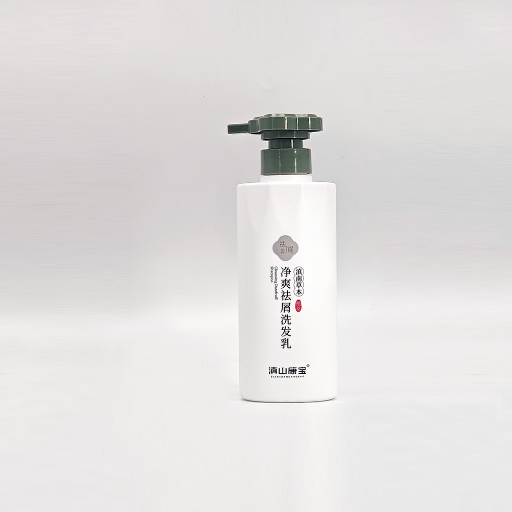 White Square Bottle with Floral Green Pump | Natural Personal Care Packaging - Image 4