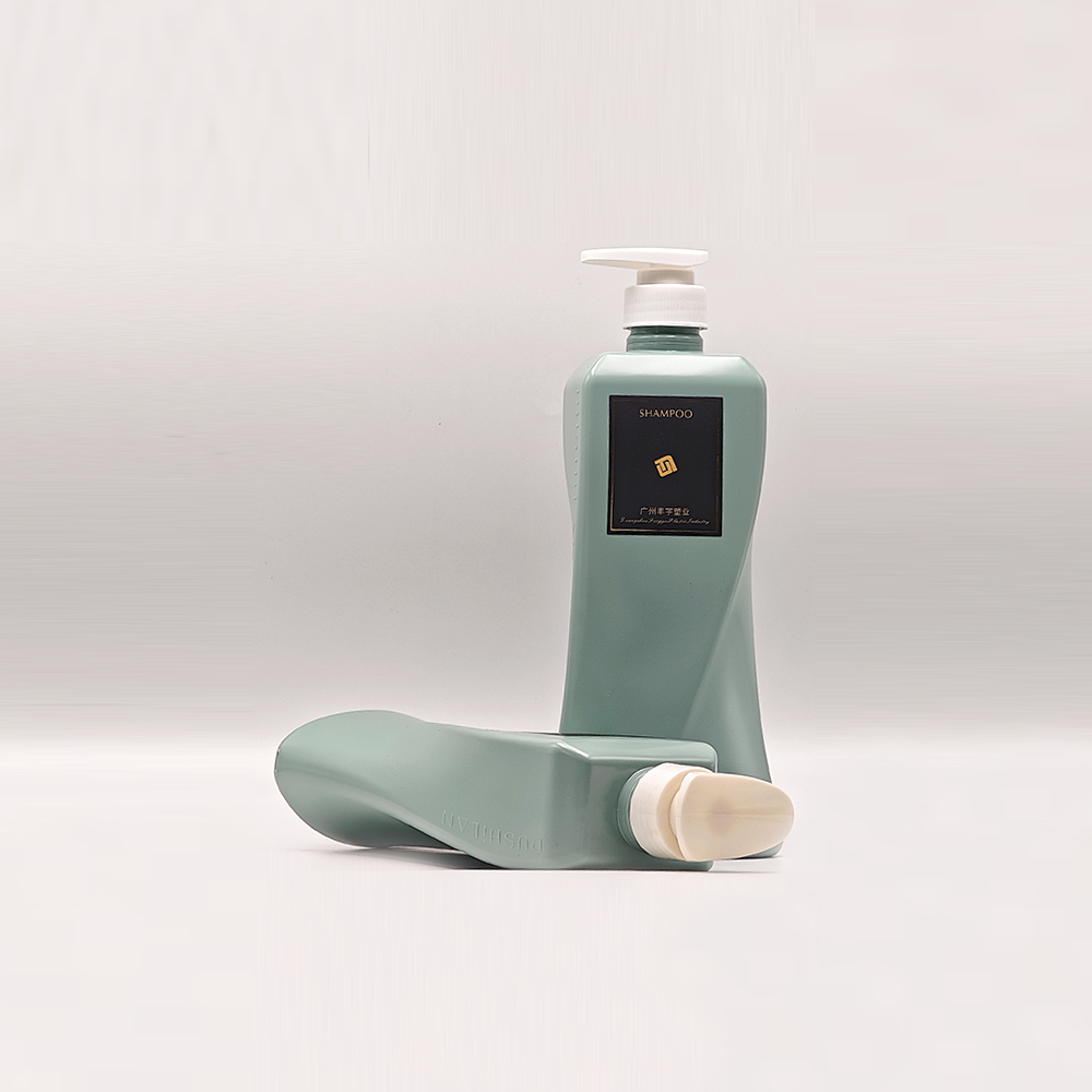 Sage‑Green Curved Waist‑Line PET Pump Bottles | Ergonomic Cosmetic Containers - الصورة 2