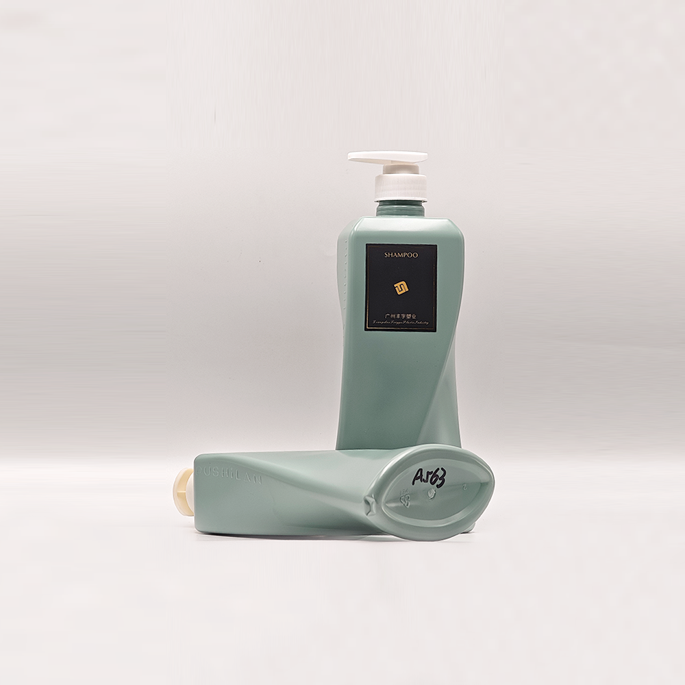 Sage‑Green Curved Waist‑Line PET Pump Bottles | Ergonomic Cosmetic Containers - الصورة 3