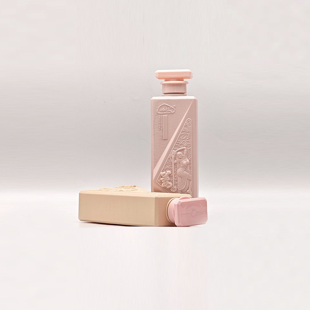 Pastel Pink Embossed Square Pump Bottles | Vintage‑Style Luxury Skincare Packaging — изображение 2