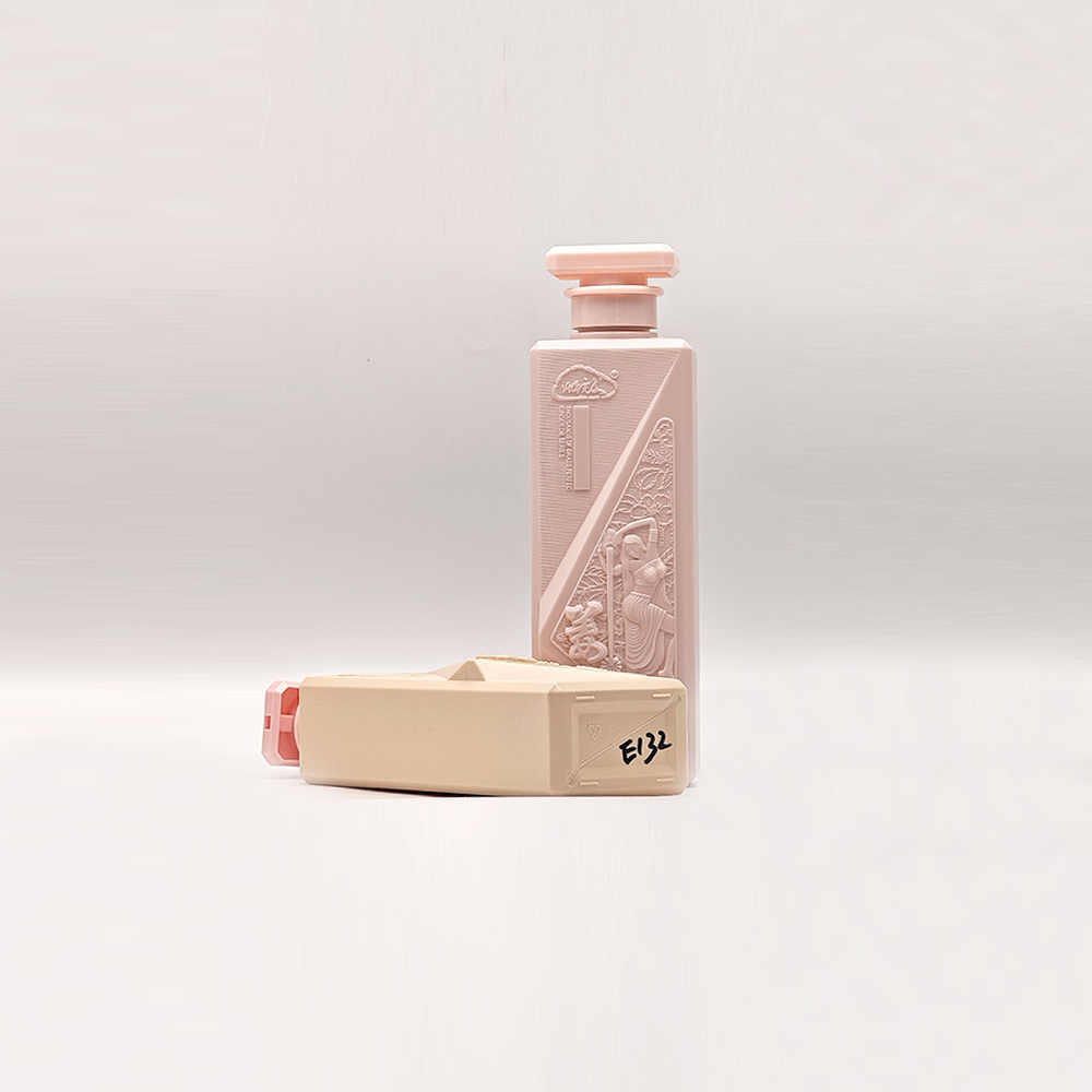 Pastel Pink Embossed Square Pump Bottles | Vintage‑Style Luxury Skincare Packaging — изображение 3