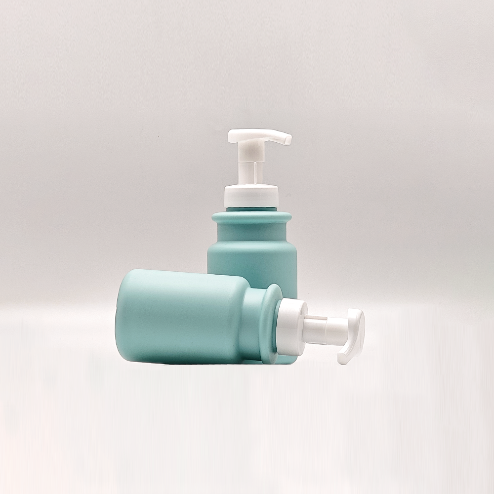 Matte Mint‑Green Short Cylindrical Pump Bottles | Minimalist Soft‑Tone Skincare Packaging - Image 2