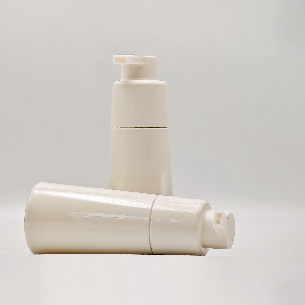Empty Ivory Airless Cosmetic Bottle, Reusable Vacuum Pump Vessel for Facial Serum & Cream - Imagen 2