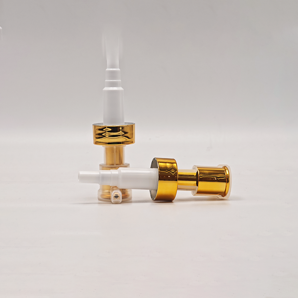 Elegant Metallic Gold Cosmetic Treatment Pump for Serum, Lotion and High‑Grade Skincare Container Accessories - Image 2