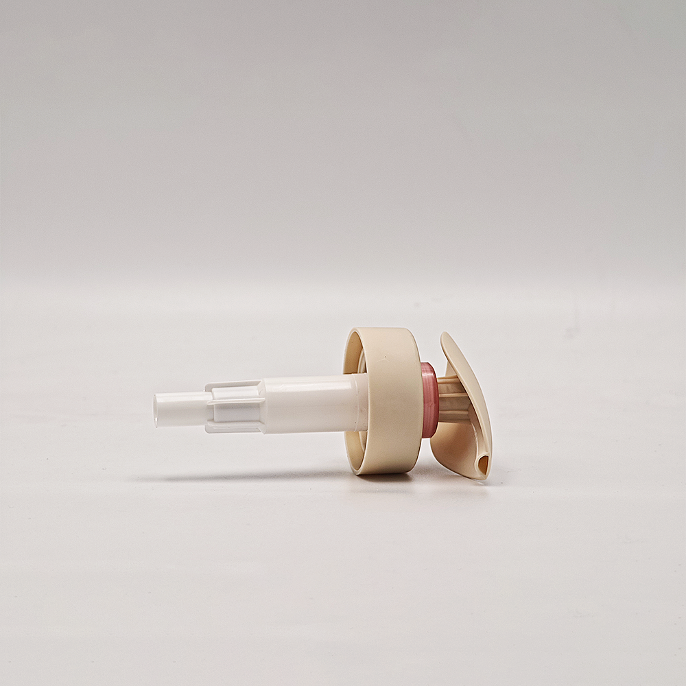 Elegant Beige Cosmetic Dispenser Pump, Curved Press Head for Lotion and Beauty Product Containers - Image 3
