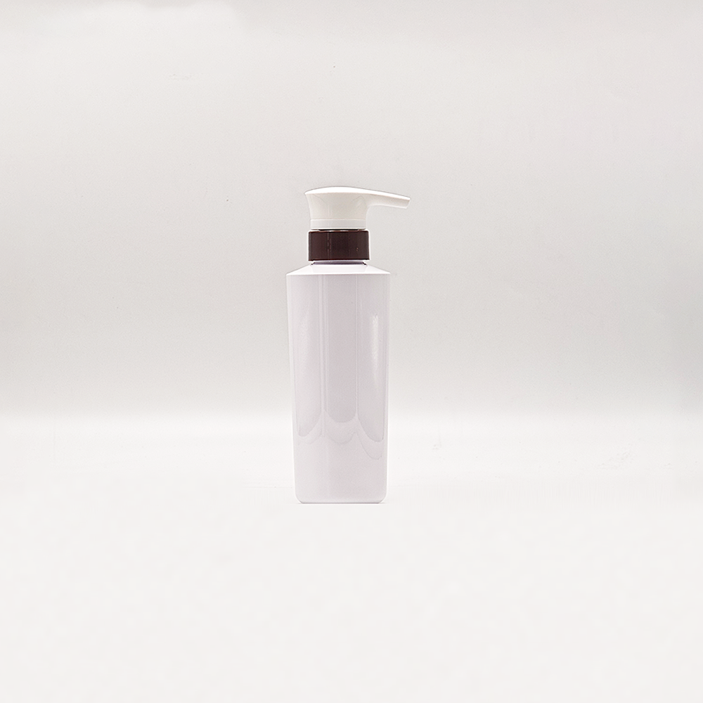 Elegant Glossy White Square PET Cosmetic Bottle Set, Dispenser Pump for Daily Personal Care Liquids - Imagen 4