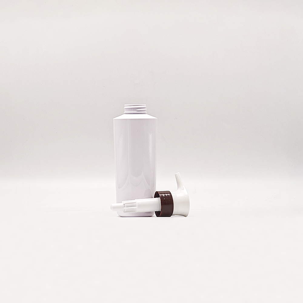 Elegant Glossy White Square PET Cosmetic Bottle Set, Dispenser Pump for Daily Personal Care Liquids - Imagen 2