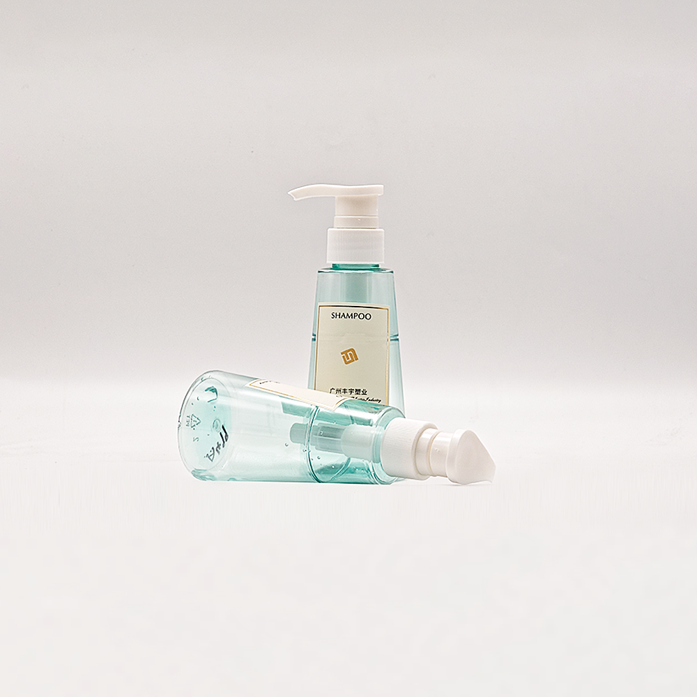 Elegant Clear Cyan PET Dispenser Bottle with Pump for Hair Care Cosmetic Containers - Imagen 2