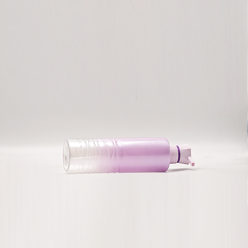 Elegant Two‑Tone Purple Clear Square Dispenser Bottle with Pump for Hair Care Products - Imagen 4