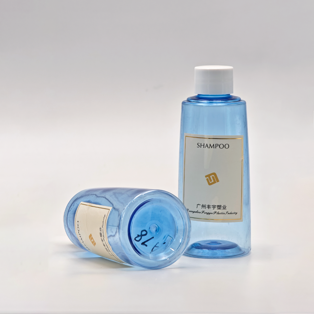 Transparent Blue PET Shampoo Bottle with Screw Cap
